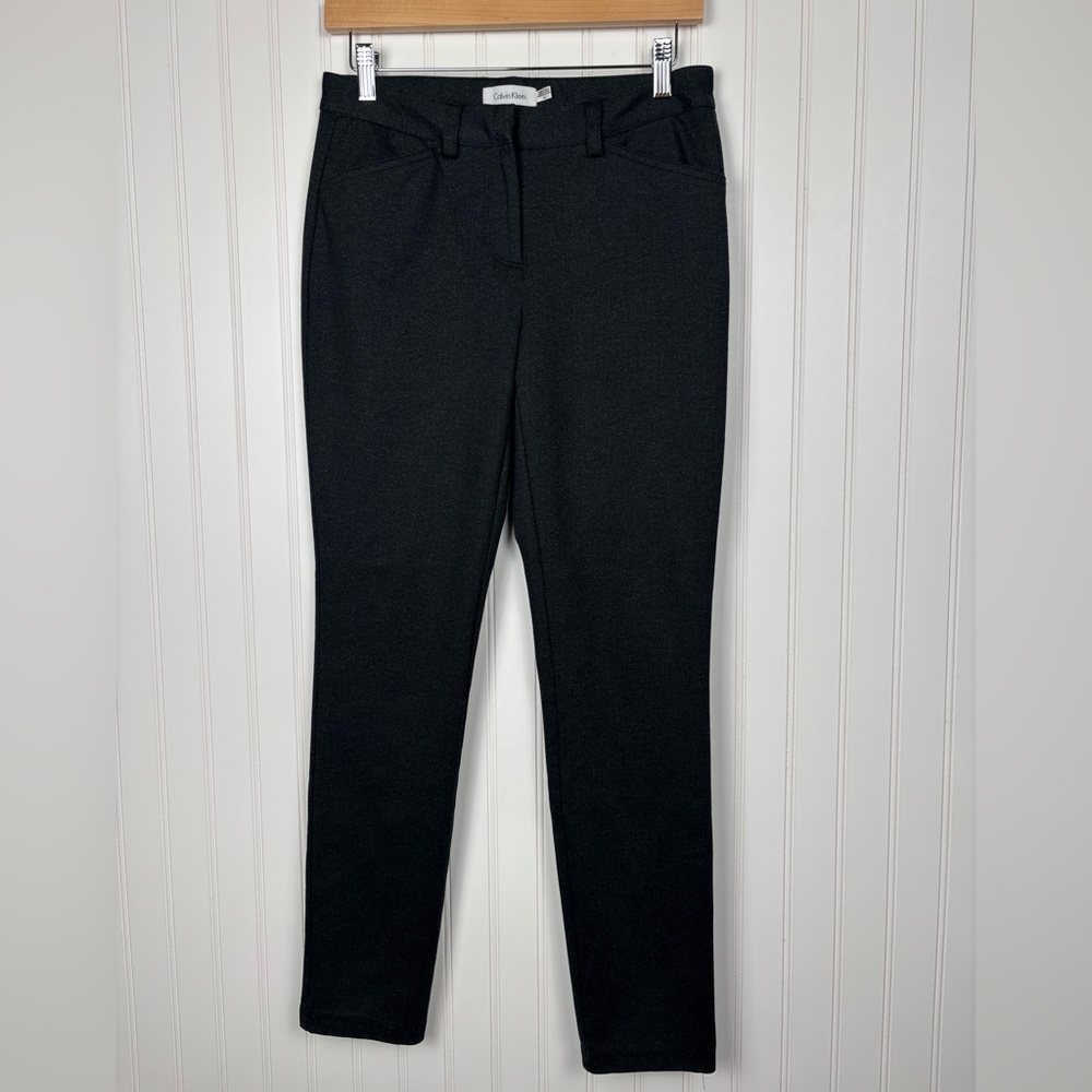 Calvin Klein Black Charcoal Skinny Stretch Dress Pant Women’s US Size 4